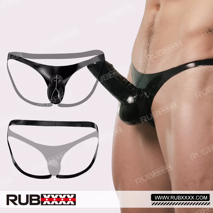 Rubber Jockstrap Briefs with Sheath