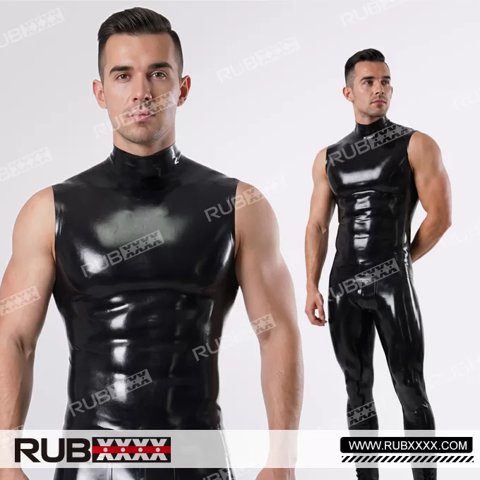 Sleeveless latex shirt